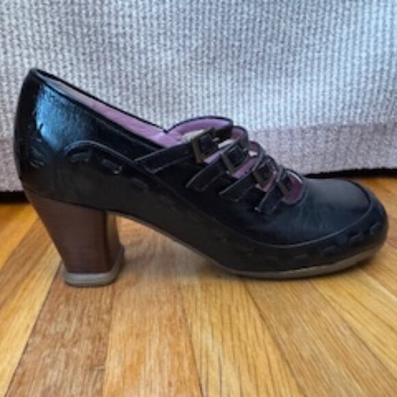 John Fluevog Leather Mary Jane Heels - Picture 2 of 5